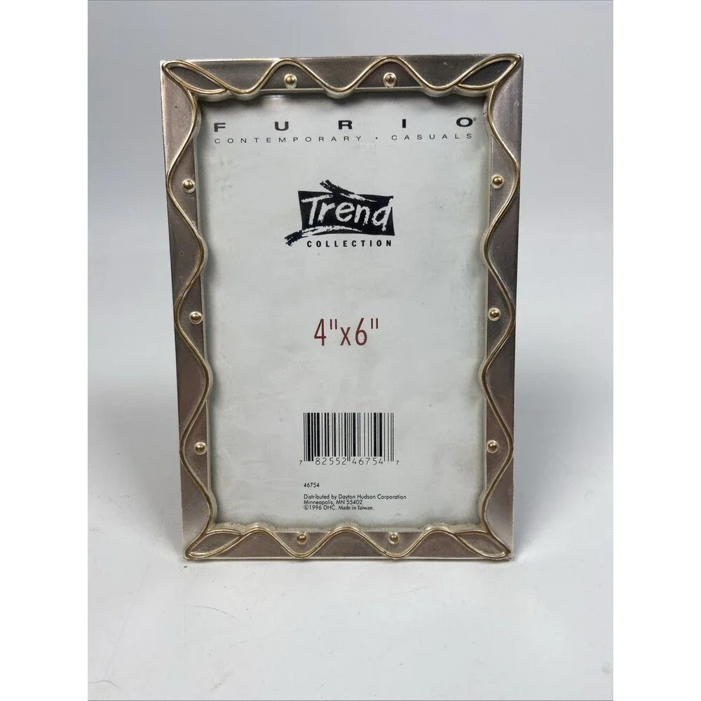 FURIO Trend Mixed Gold Silver Metal 4x6 Picture Frame Vintage 1996